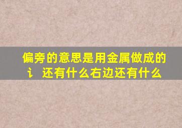 偏旁的意思是用金属做成的讠 还有什么右边还有什么